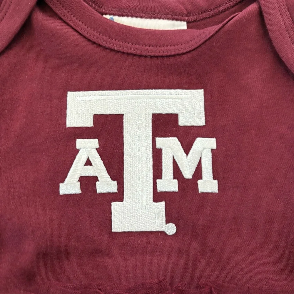 Two Feet Ahead Texas A&M Baby Girl Tutu Embroidered Onesie